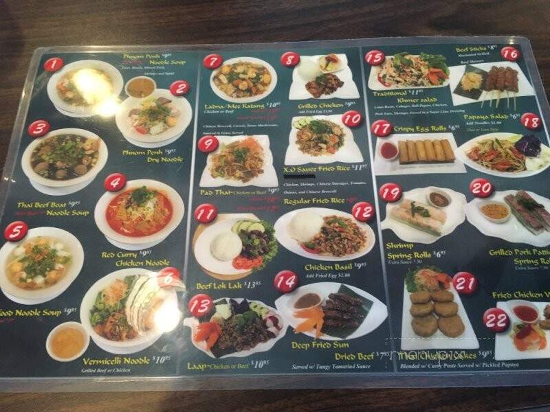 Lotus Thai & Khmer Cuisines - Stockton, CA menu_pic