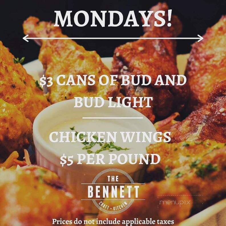 The Bennett Craft & Kitchen - Port Coquitlam, BC menu_pic