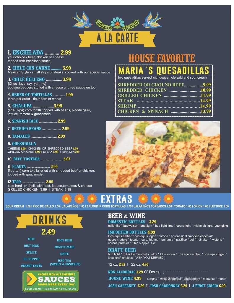 Marias Cocina Mexicana - Sulphur, LA menu_pic