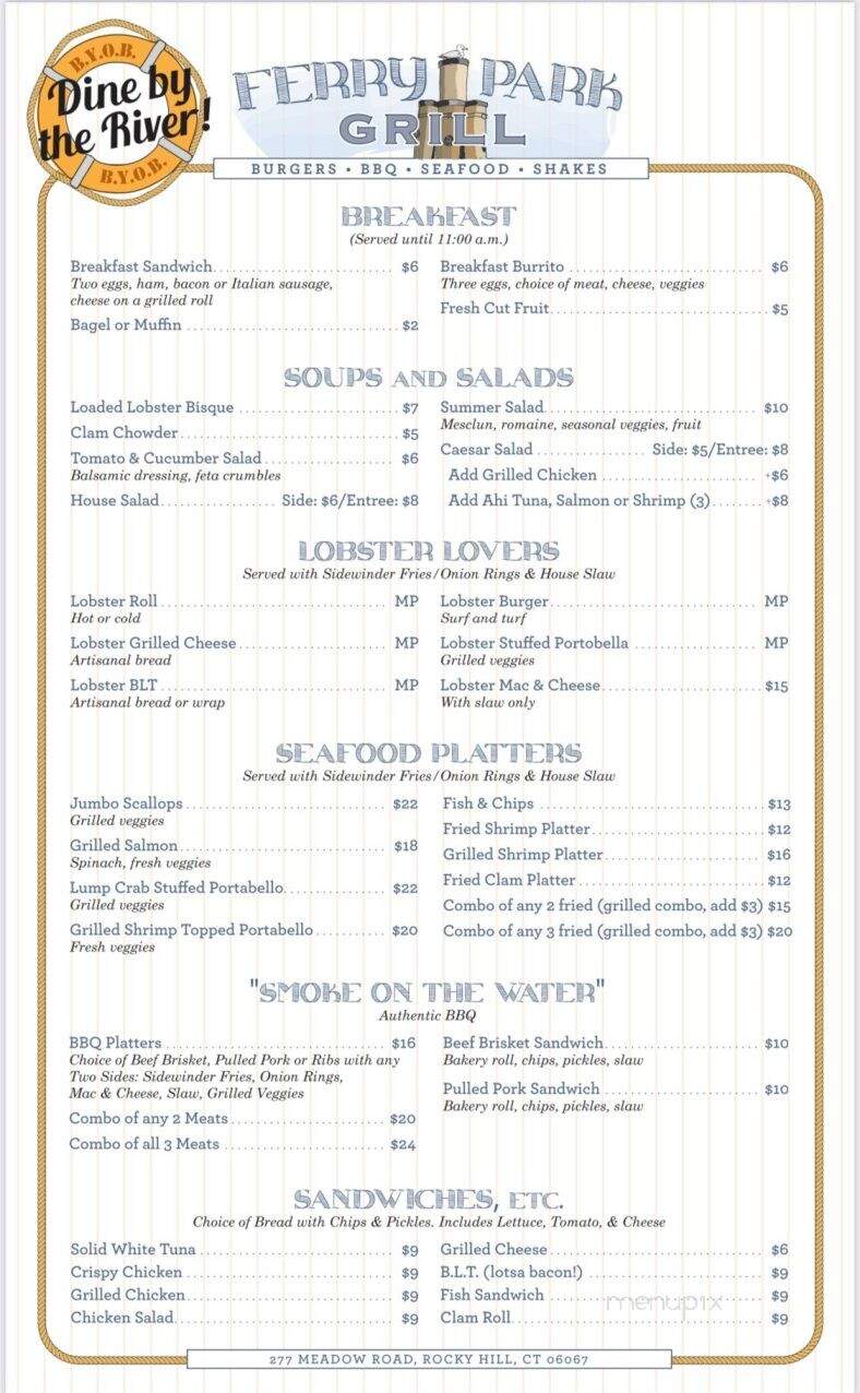 Ferry Park Grill - Rocky Hill, CT menu_pic