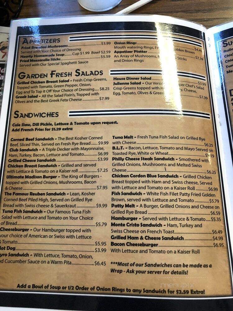 Dean's Family Restaurant - Madison, OH menu_pic