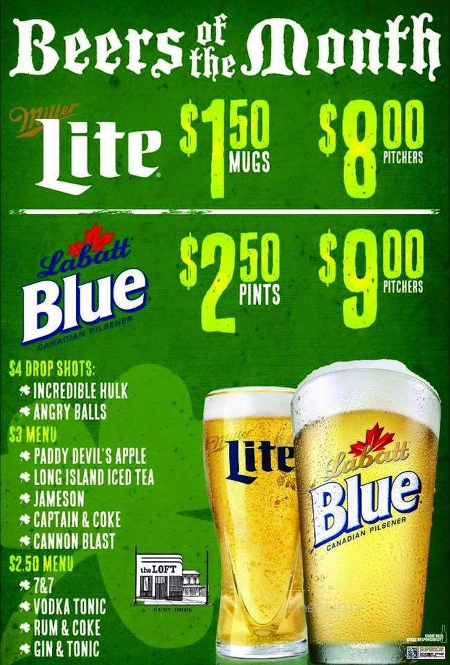 Loft - Kent, OH menu_pic