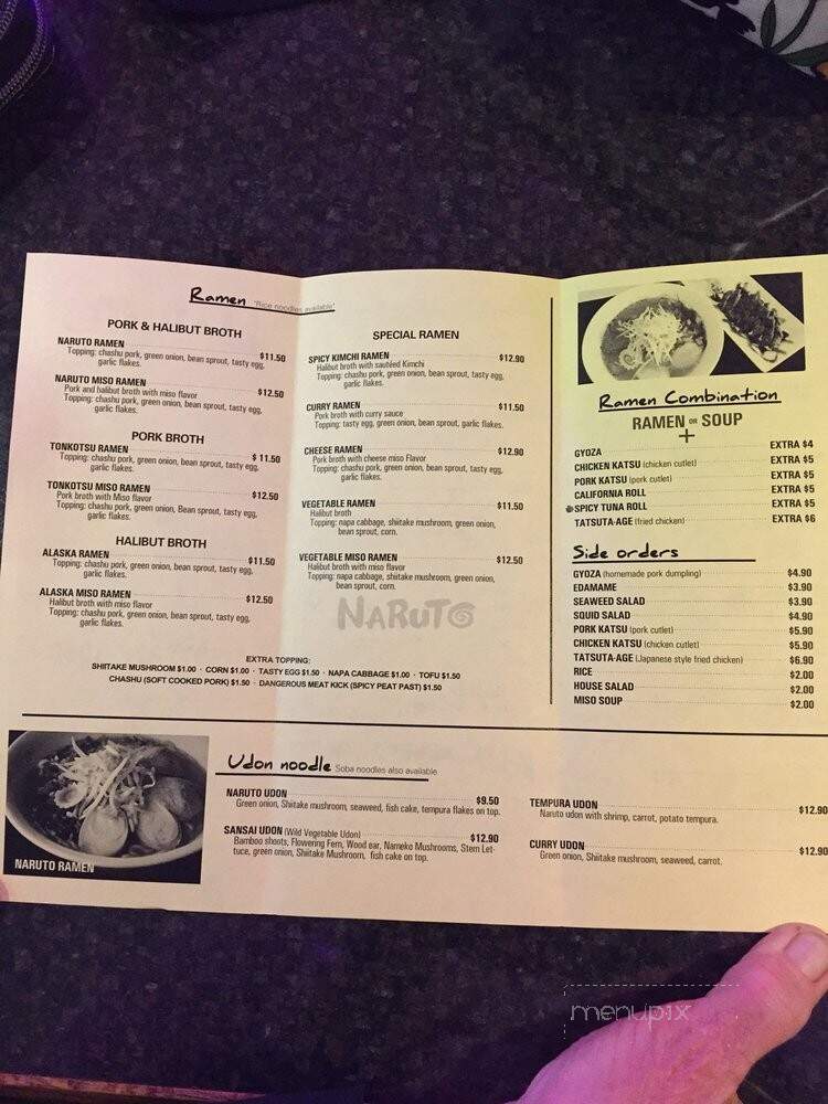 Naruto Japanese Restaurant - Anchorage, AK menu_pic