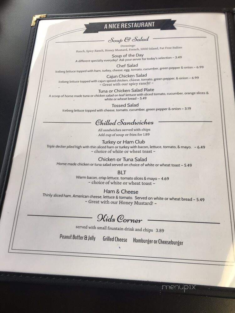 A Nice Restaurant - Floyds Knobs, IN menu_pic