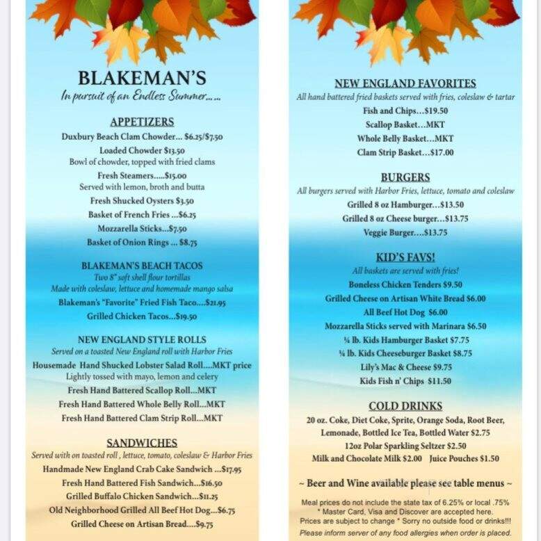Blakemans - Duxbury, MA menu_pic