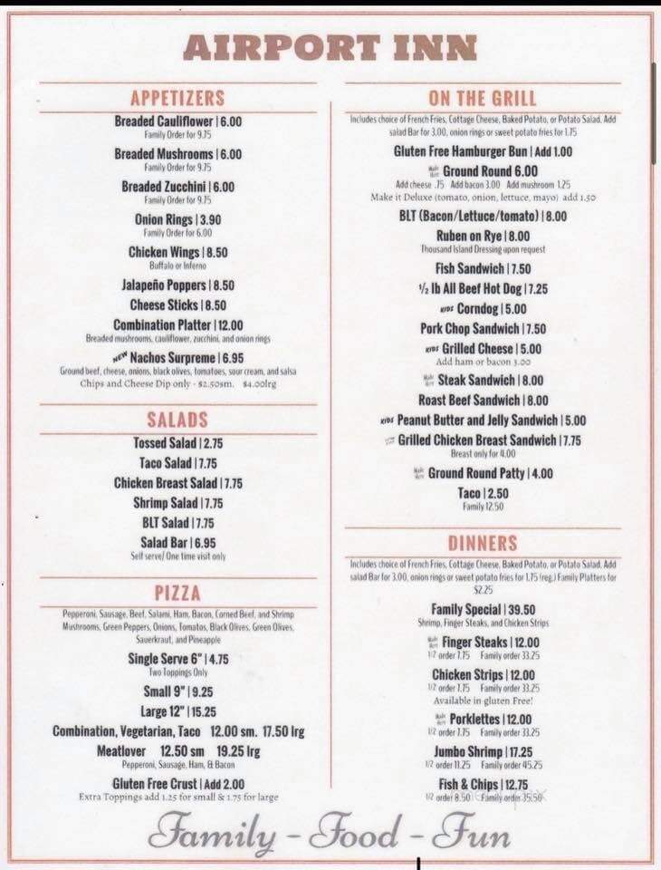 Airport Inn - Miles City, MT menu_pic