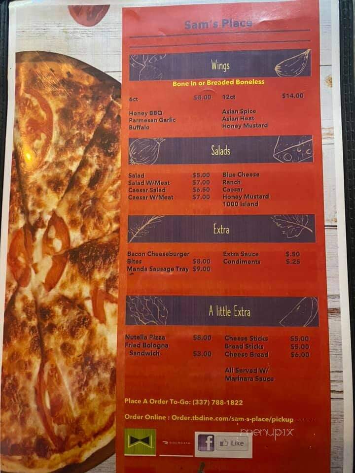 Sam's Place - Crowley, LA menu_pic