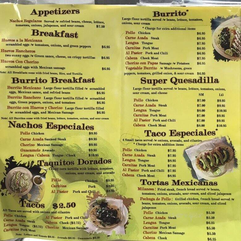 Taqueria El Amigo - Waltham, MA menu_pic