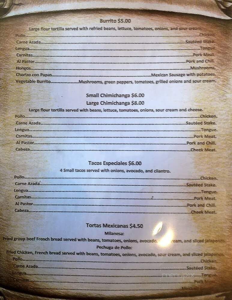 Taqueria El Amigo - Waltham, MA menu_pic