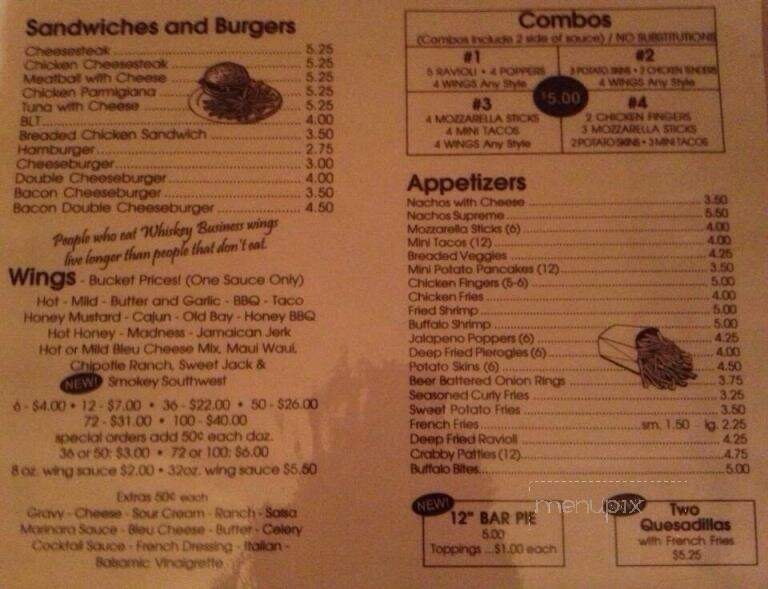 Whiskey Business - Wilkes Barre, PA menu_pic