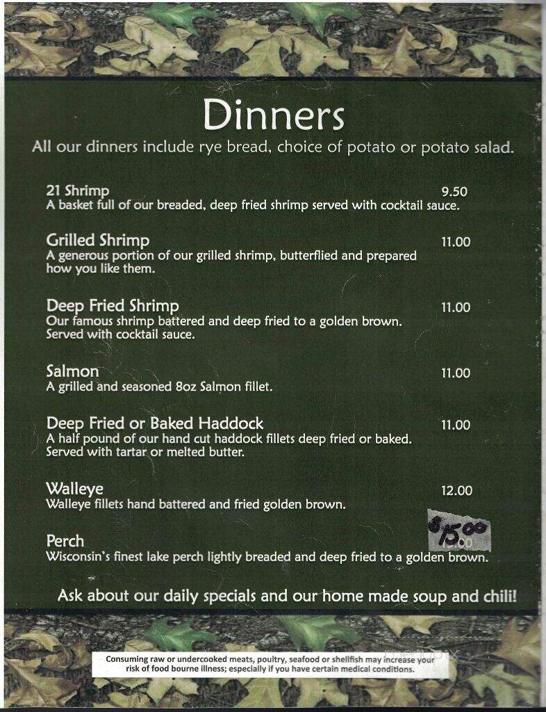 Animal's Bear Trail - Mountain, WI menu_pic