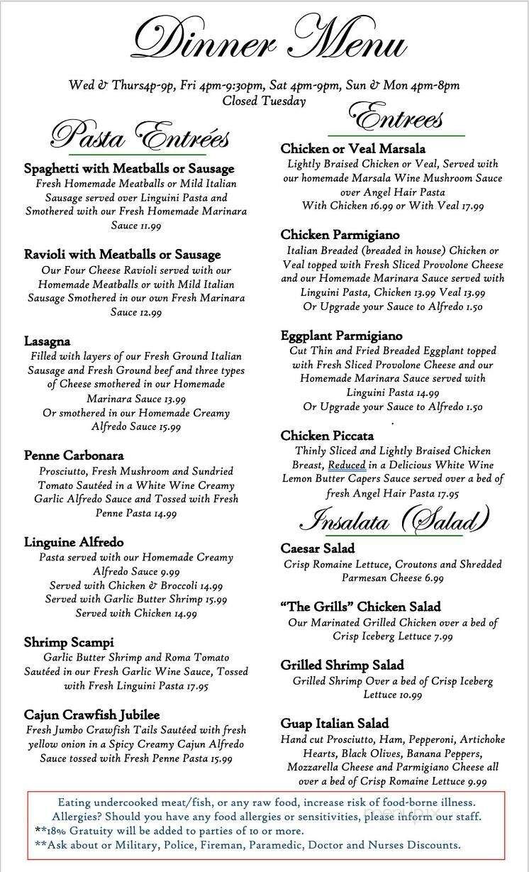 Italian Grill Pizzeria - Picayune, MS menu_pic