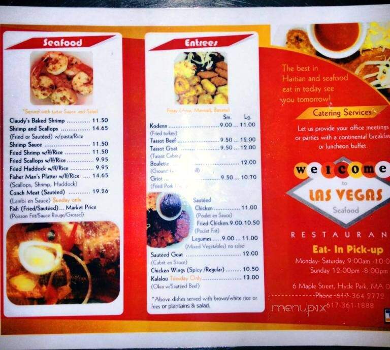 Las Vegas Seafood Restaurant - Hyde Park, MA menu_pic