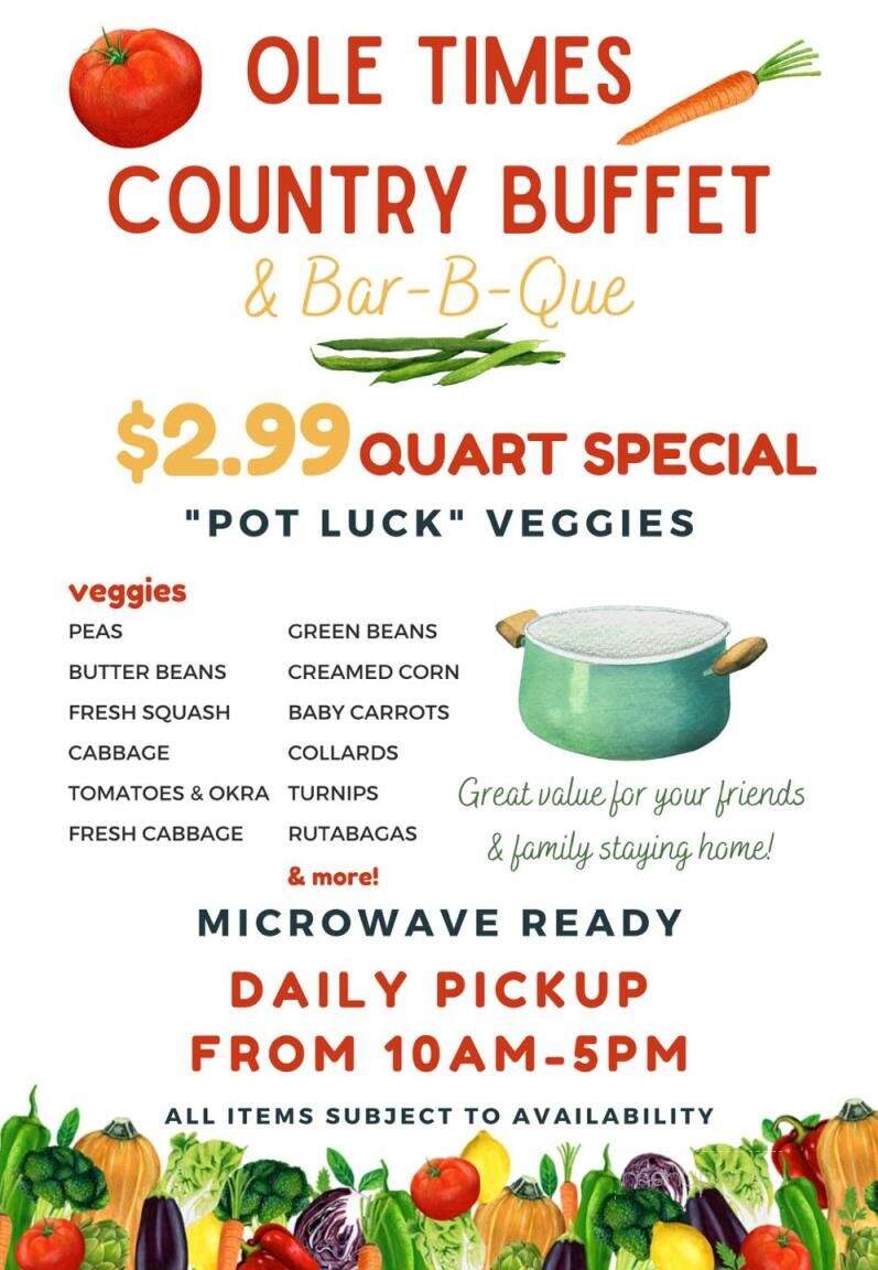 Old Times Country Buffet - Macon, GA menu_pic