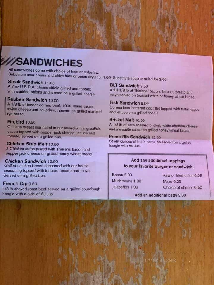 Fort Steakhouse - Fort Ripley, MN menu_pic