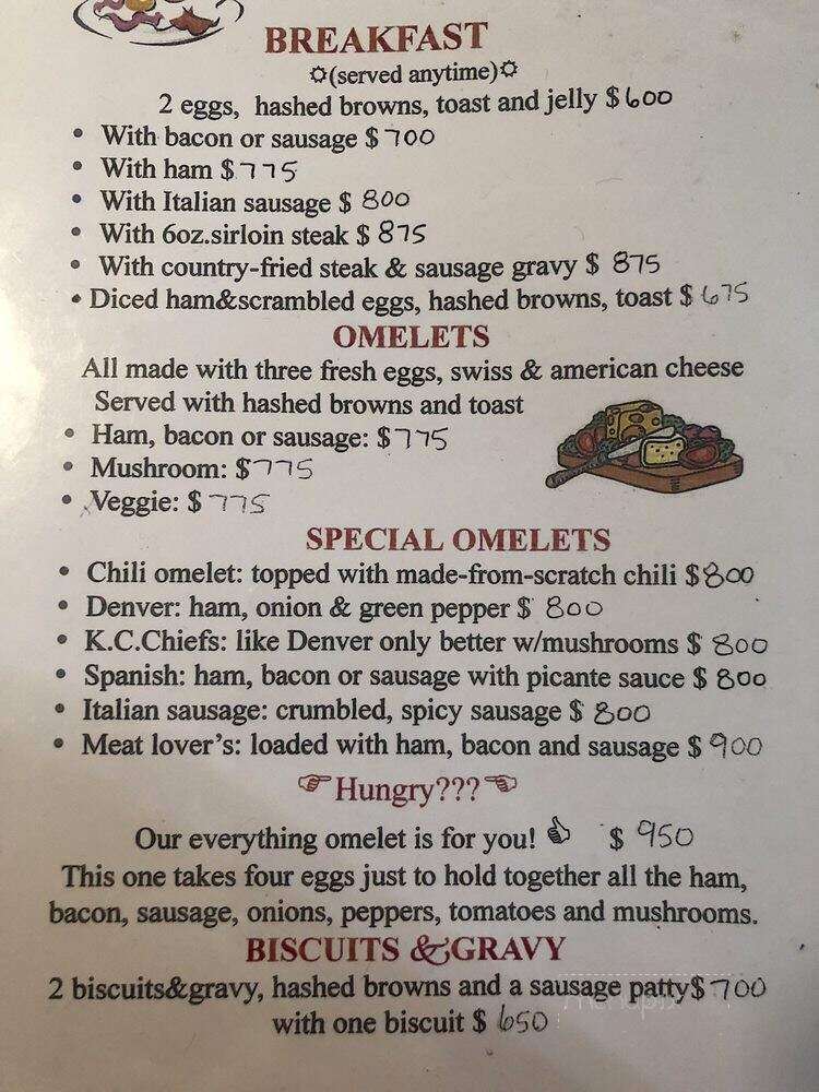 Rosie's Cafe - Independence, MO menu_pic