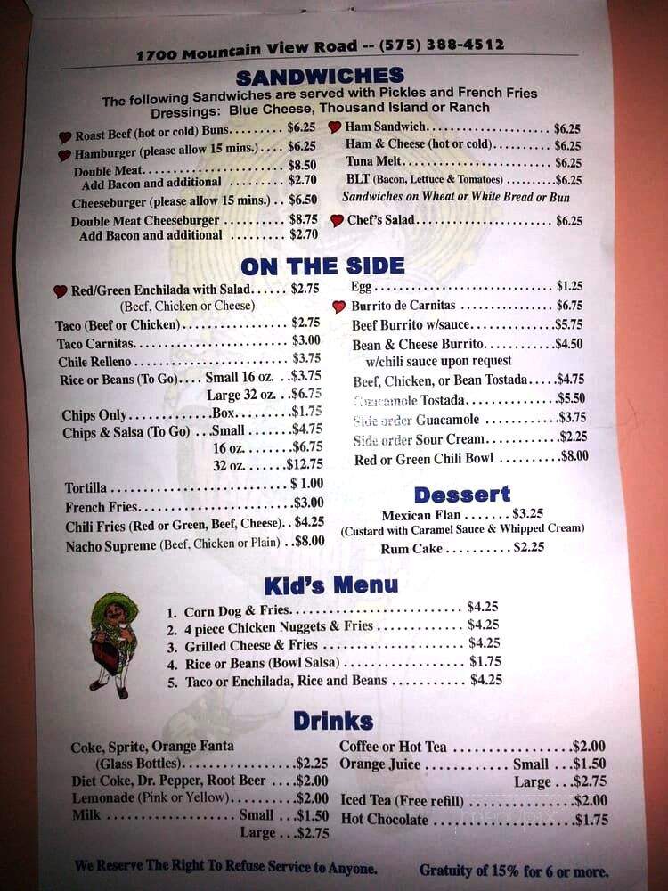 Kountry Kitchen - Silver City, NM menu_pic