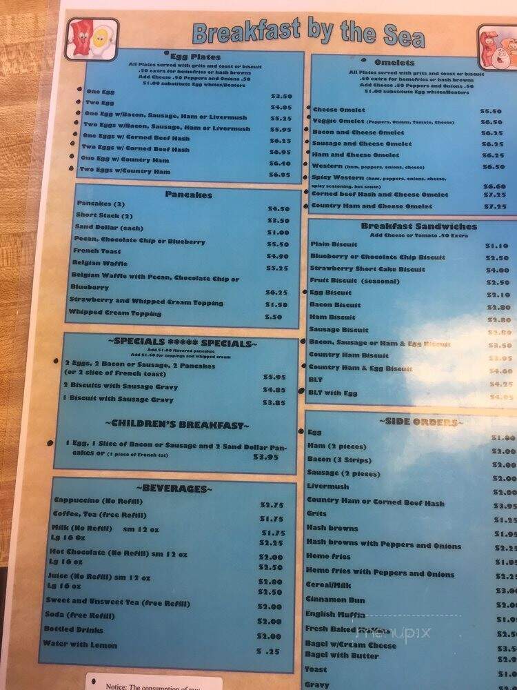 Breakfast By The Sea - Myrtle Beach, SC menu_pic