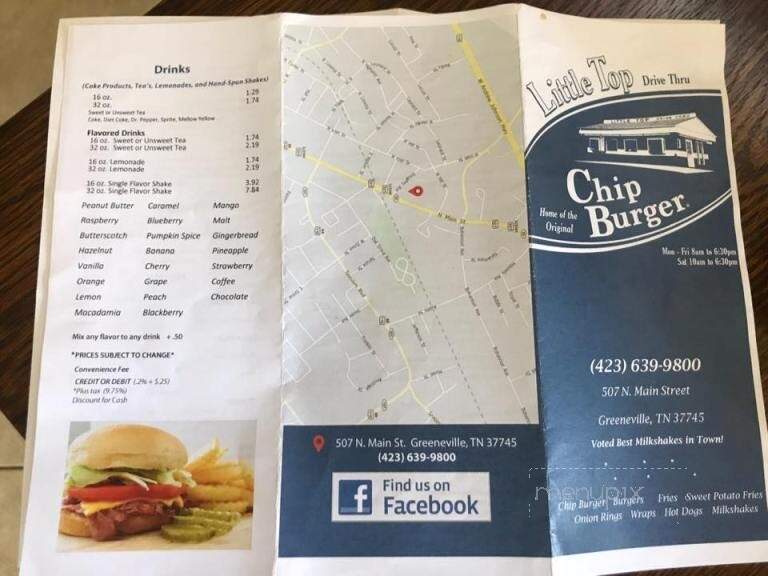 Little Top Drive-Thru - Greeneville, TN menu_pic