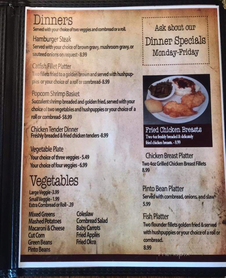 Nanny's Country Kitchen - Elizabethton, TN menu_pic