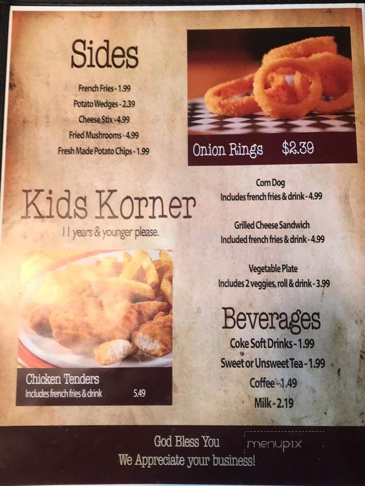 Nanny's Country Kitchen - Elizabethton, TN menu_pic