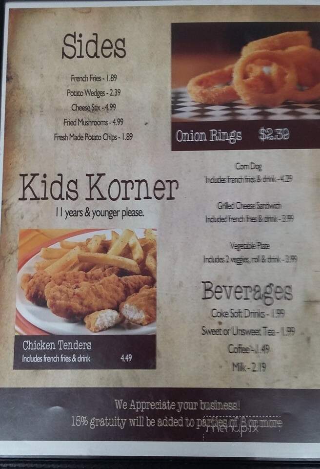 Nanny's Country Kitchen - Elizabethton, TN menu_pic