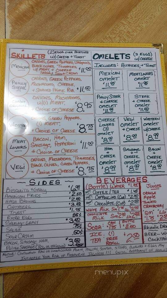 Chalet Of Fox Lake - Fox Lake, WI menu_pic
