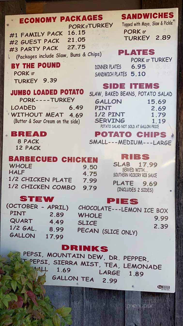 Southern Hickory Barbecue - Hartselle, AL menu_pic