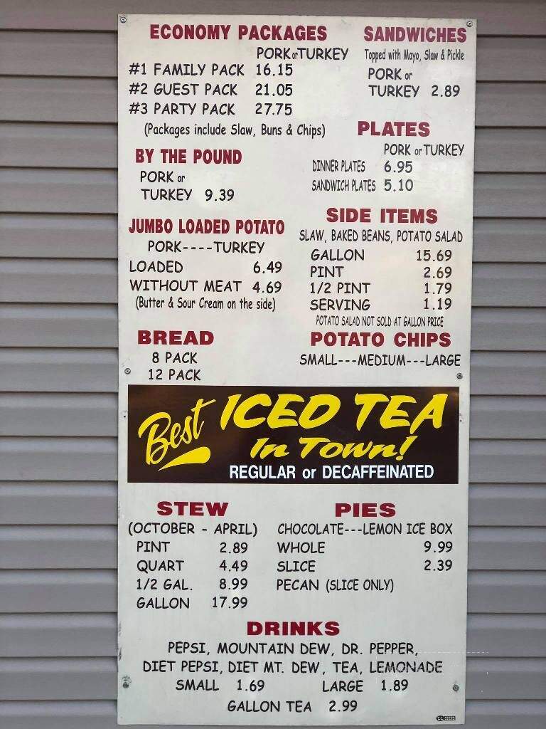 Southern Hickory Barbecue - Hartselle, AL menu_pic