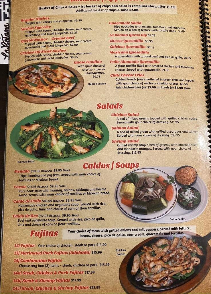 La Botana Restaurant - Thornton, CO menu_pic