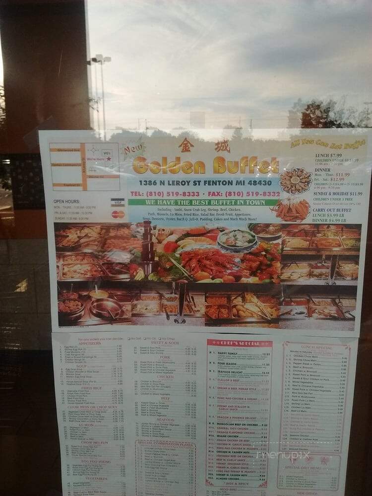 Golden Buffet - Fenton, MI menu_pic