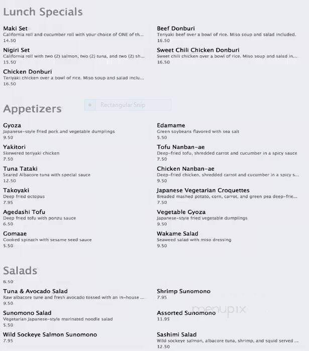 Enso - Regina, SK menu_pic