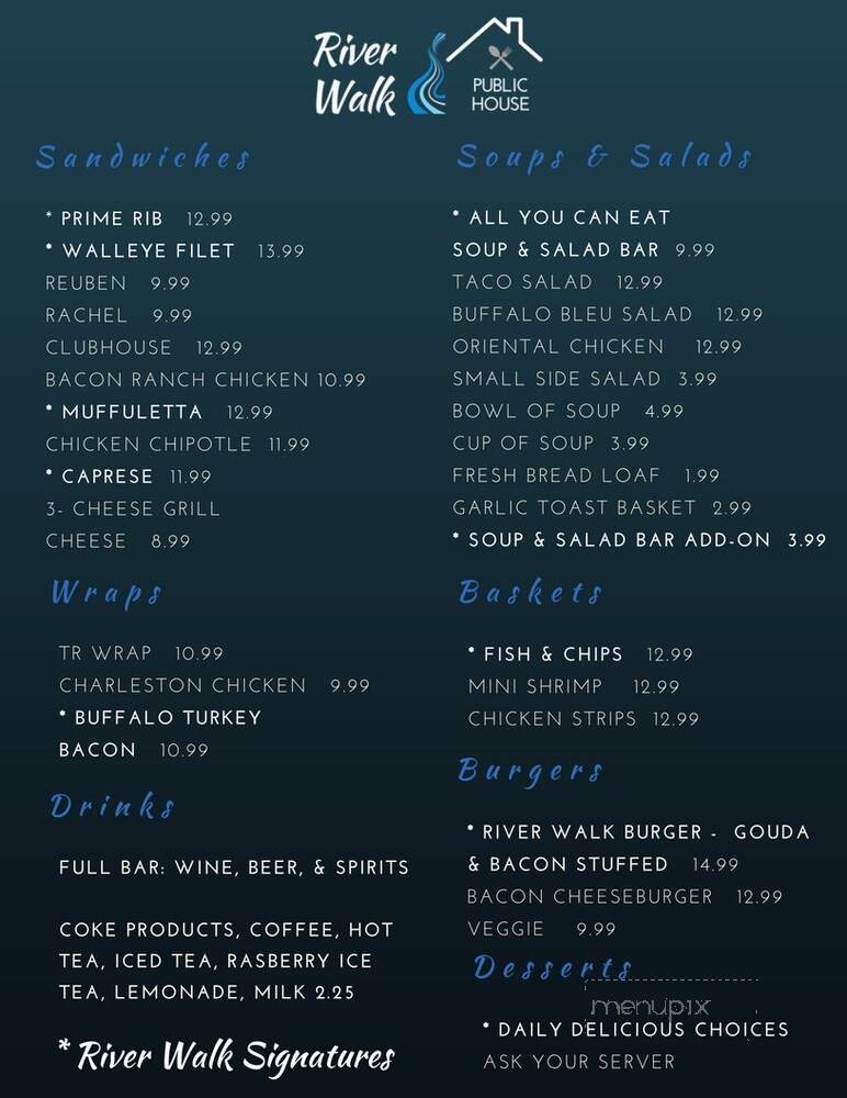 River Walk Public House - Thief River Falls, MN menu_pic