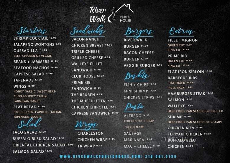 River Walk Public House - Thief River Falls, MN menu_pic