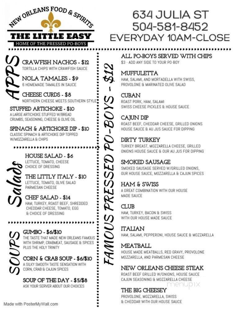 The Little Easy - New Orleans, LA menu_pic
