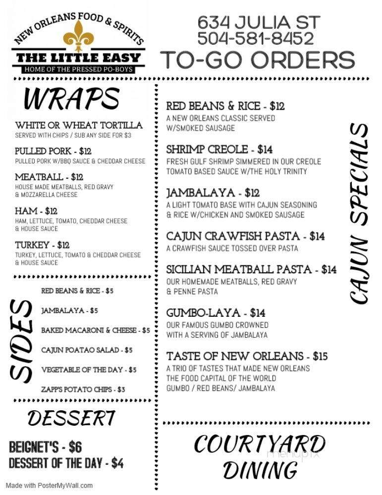 The Little Easy - New Orleans, LA menu_pic