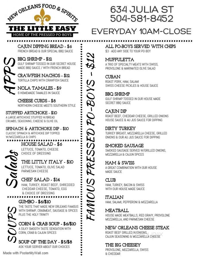 The Little Easy - New Orleans, LA menu_pic