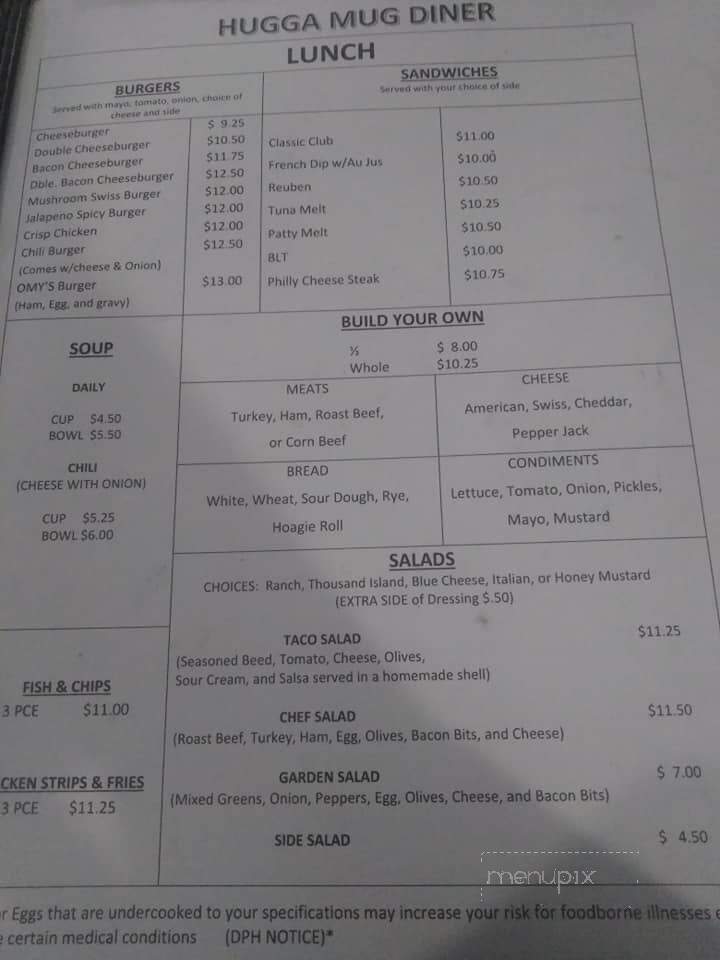 Hugga Mug Diner - Vancouver, WA menu_pic