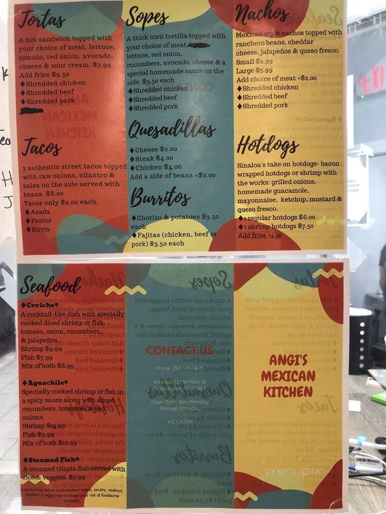 Angi's Mexican Kitchen - Washington, NC menu_pic