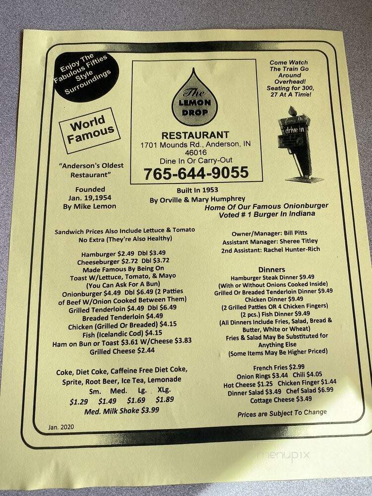 Lemon Drop - Anderson, IN menu_pic