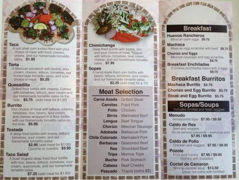 Los Arcos Authentic Mexican Fd - Medford, OR menu_pic