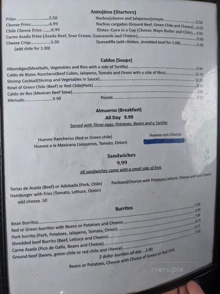 Mi Pueblo - Winslow, AZ menu_pic