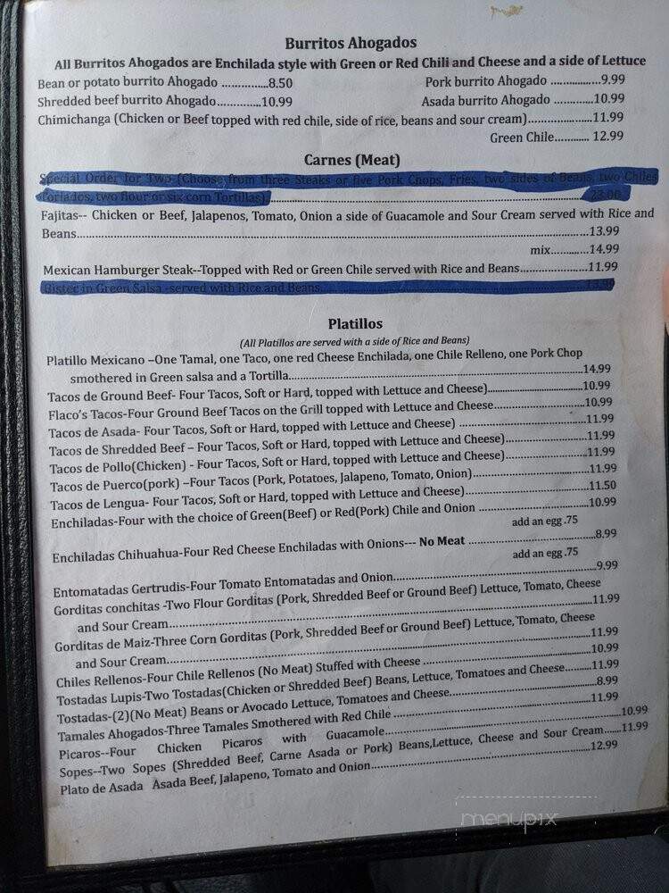 Mi Pueblo - Winslow, AZ menu_pic