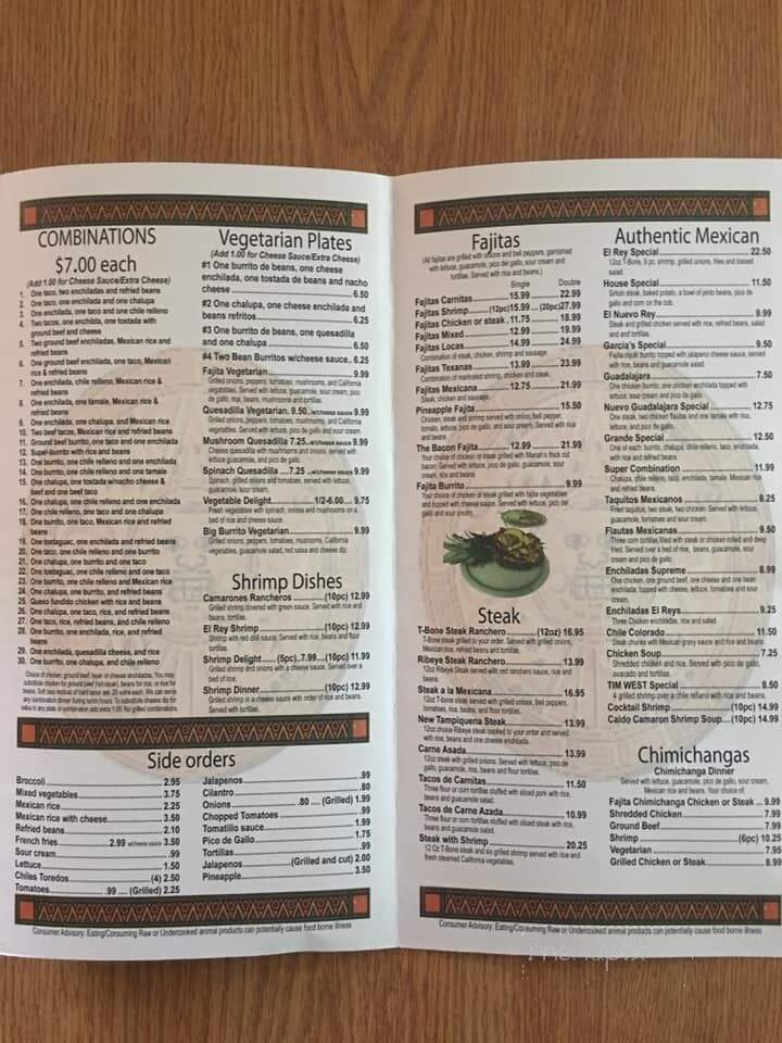 El Ray Azteca Mexican Restraunt Grill and Bar - Caryville, TN menu_pic