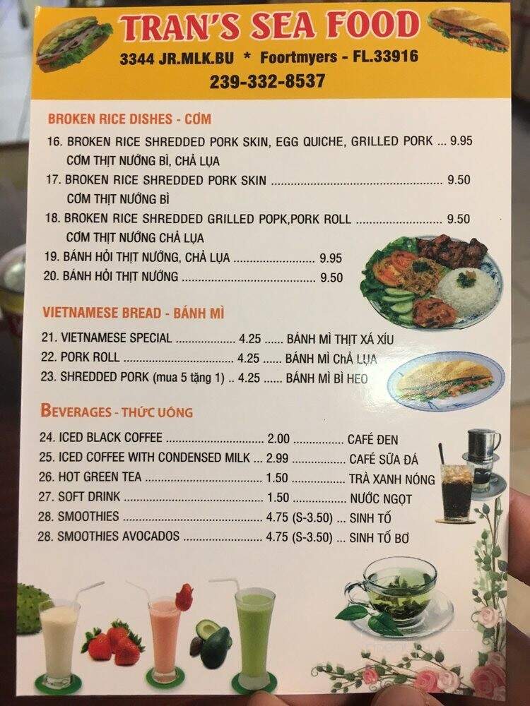 Tran's Seafood - Fort Myers, FL menu_pic