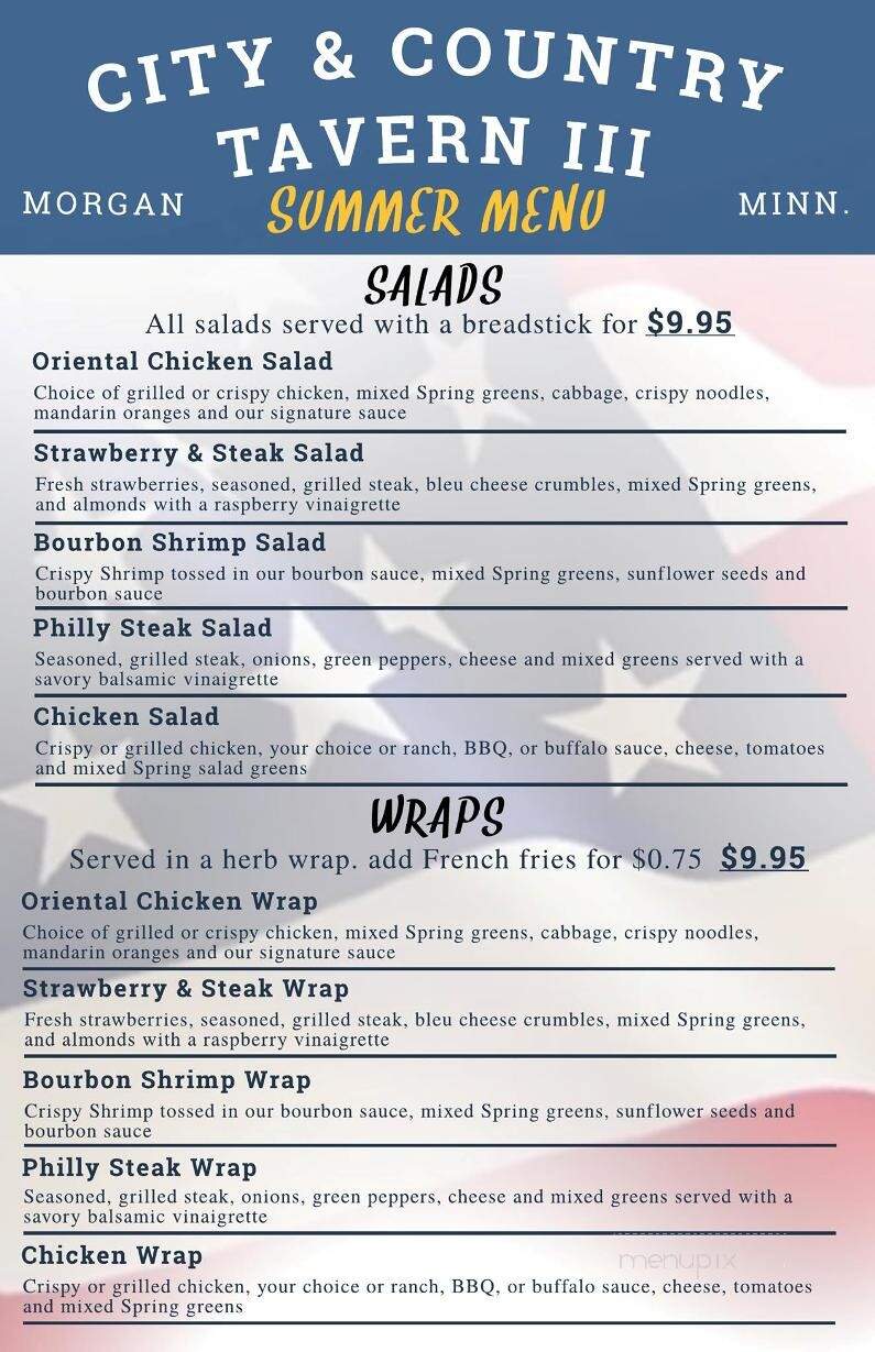 City & Country Tavern LLC - Morgan, MN menu_pic