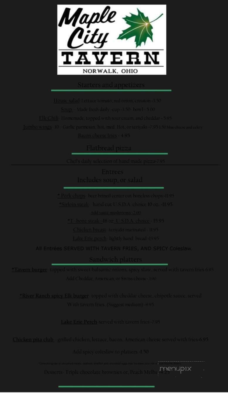 Mill Street Bistro Bar - Norwalk, OH menu_pic