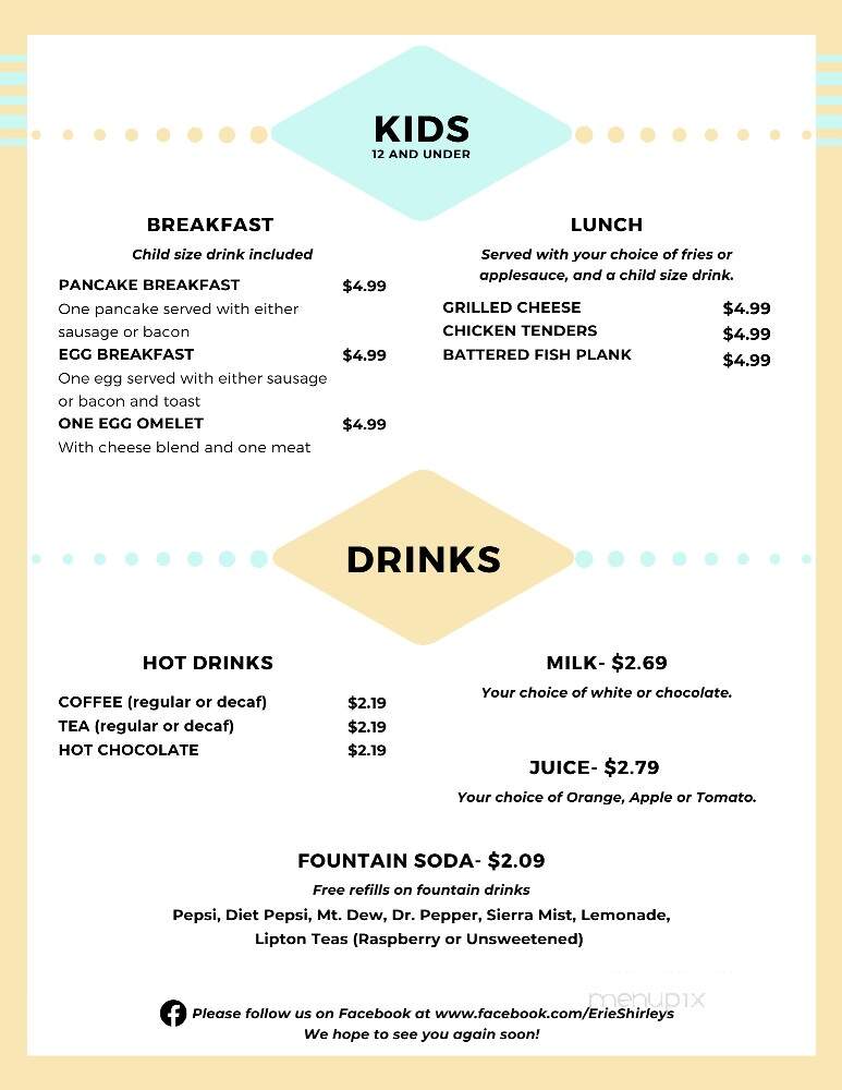 Shirley's Country Kitchen - Erie, PA menu_pic