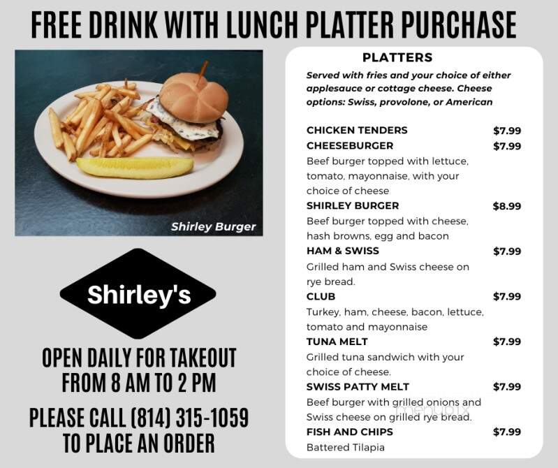 Shirley's Country Kitchen - Erie, PA menu_pic