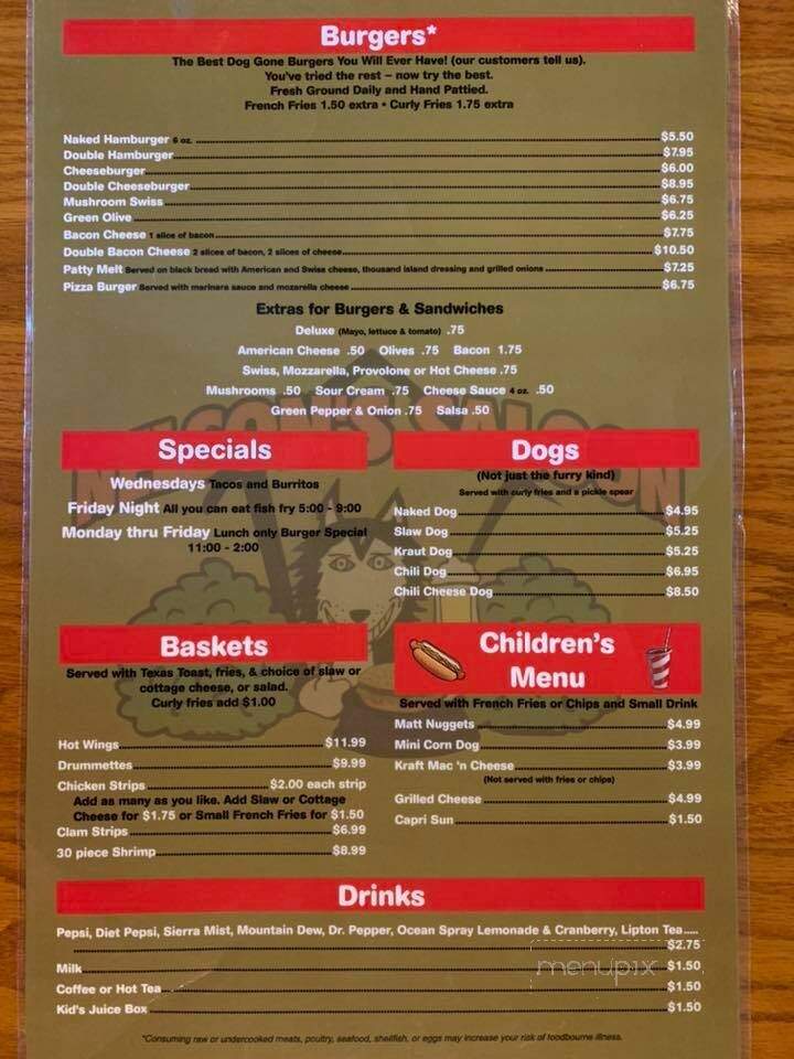 Nelson Saloon - Three Oaks, MI menu_pic